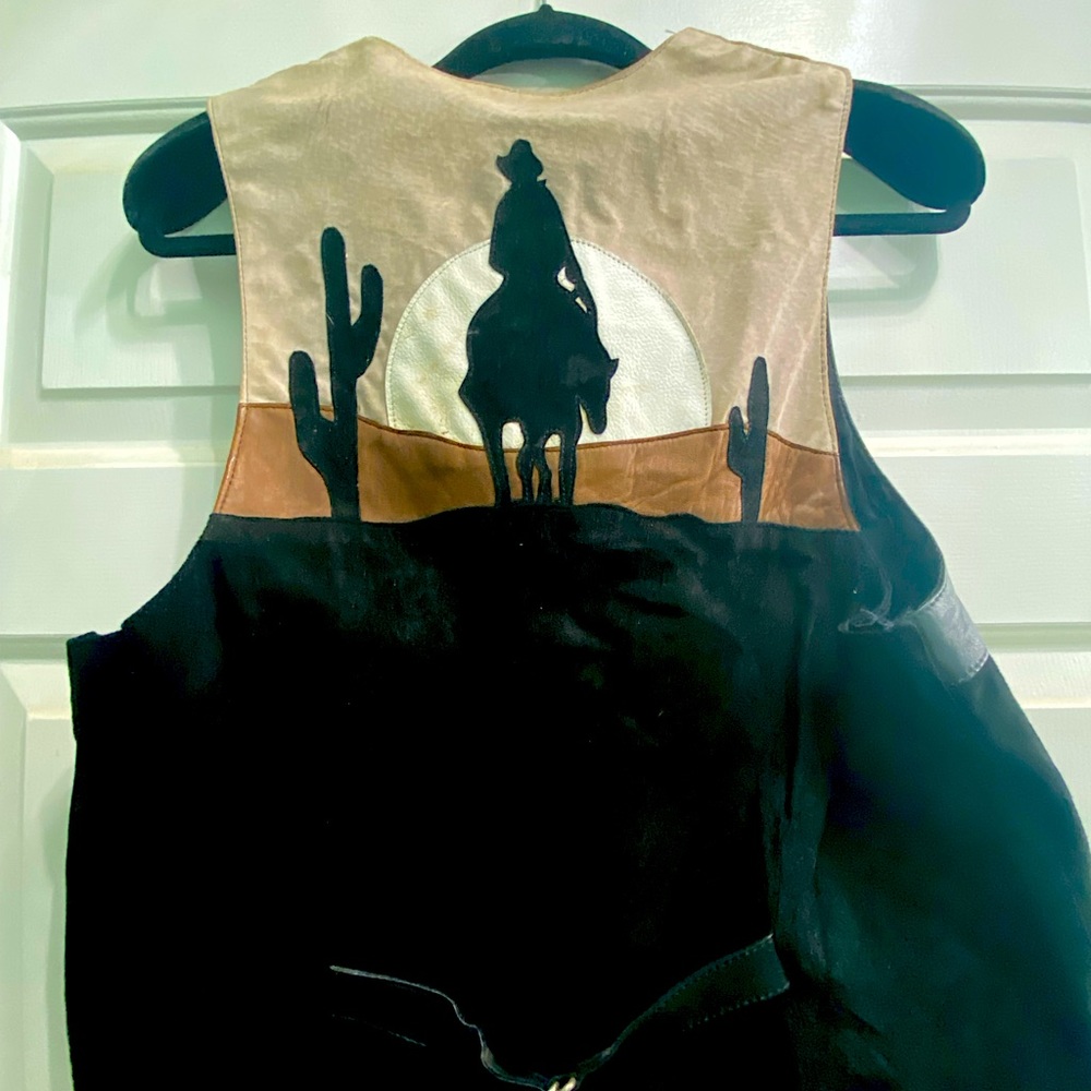 Western cowboy Leather vest